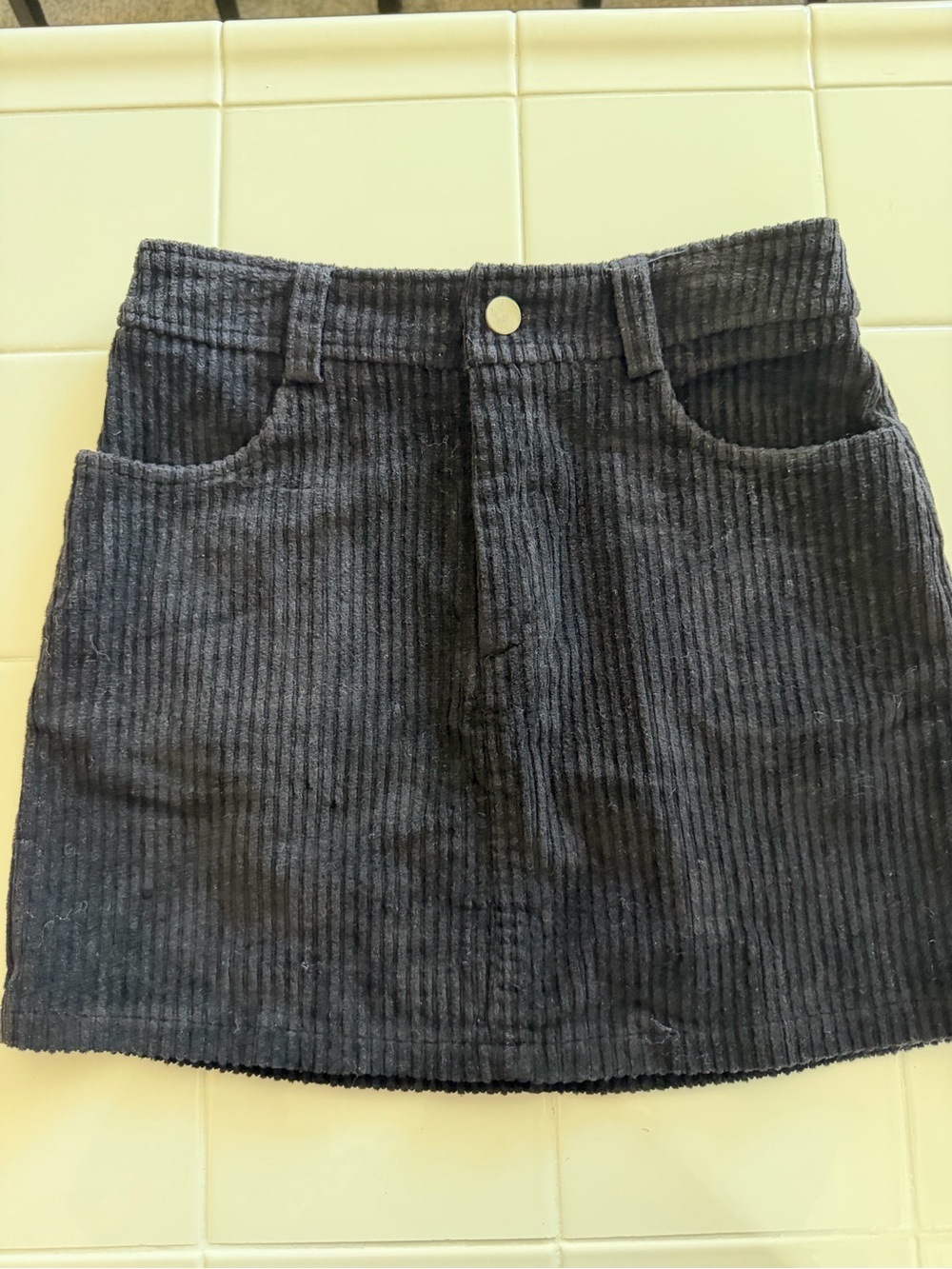 Sky and Sparrow Black Corduroy Mini Skirt